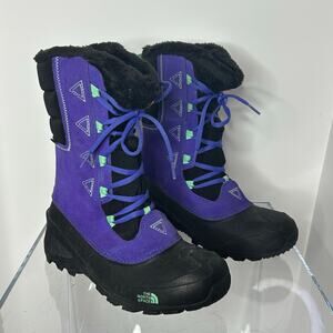 The North Face Girls 6 Winter Boots Purple Insulated Waterproof Snow